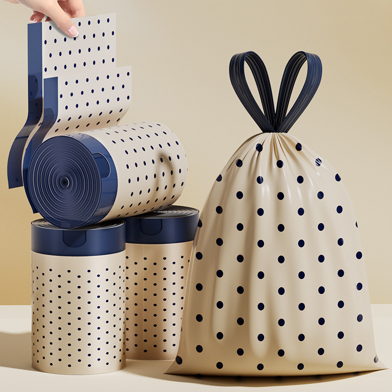 Household Portable Drawstring Trash Bags – Extra Thick