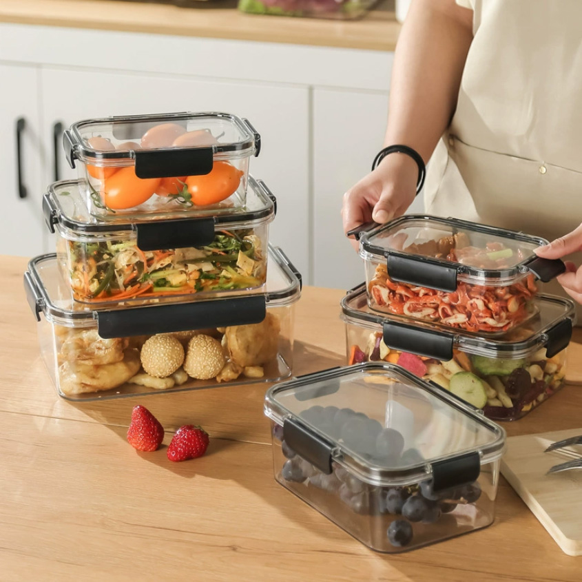 Large Capacity Transparent Airtight Food Storage Container for Refrigerator