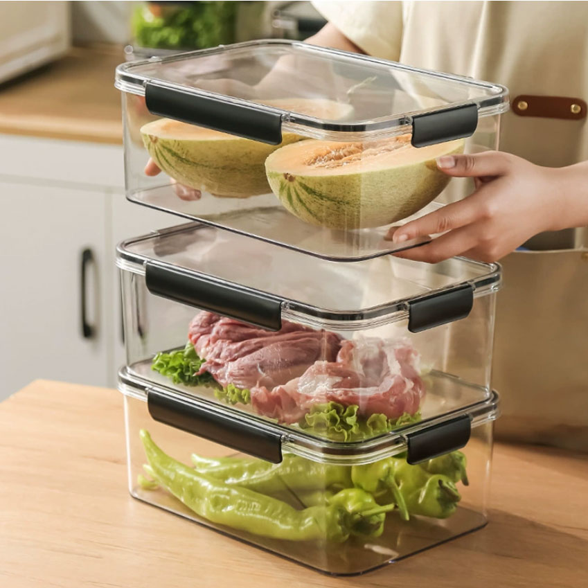 Large Capacity Transparent Airtight Food Storage Container for Refrigerator